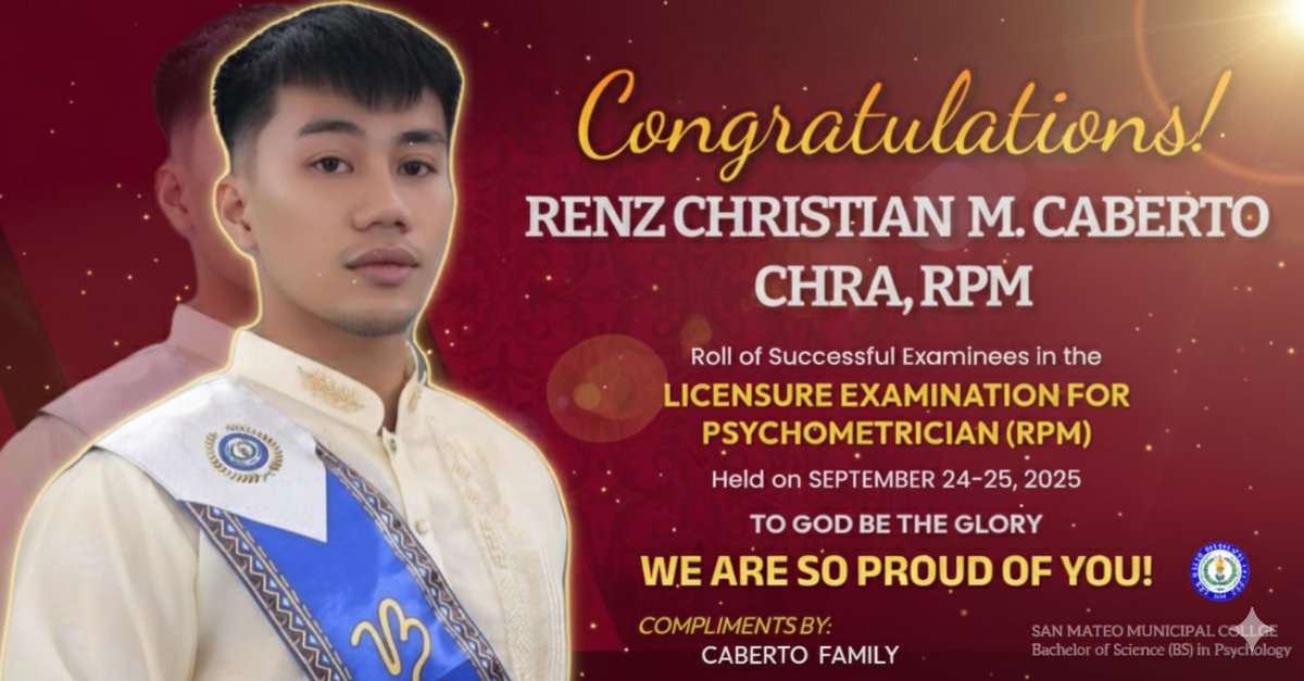 renzocxs's tweet photo. Renz Christian M. Caberto, CHRA, RPM β¨
I am nothing without You, Lord. This achievement is all because of Your guidance and grace. Thank You for being my strength and my constant source of hope.
Rpm mo na ako Lord β¨β€
#rmptwt https://t.co/c6224kXRsW