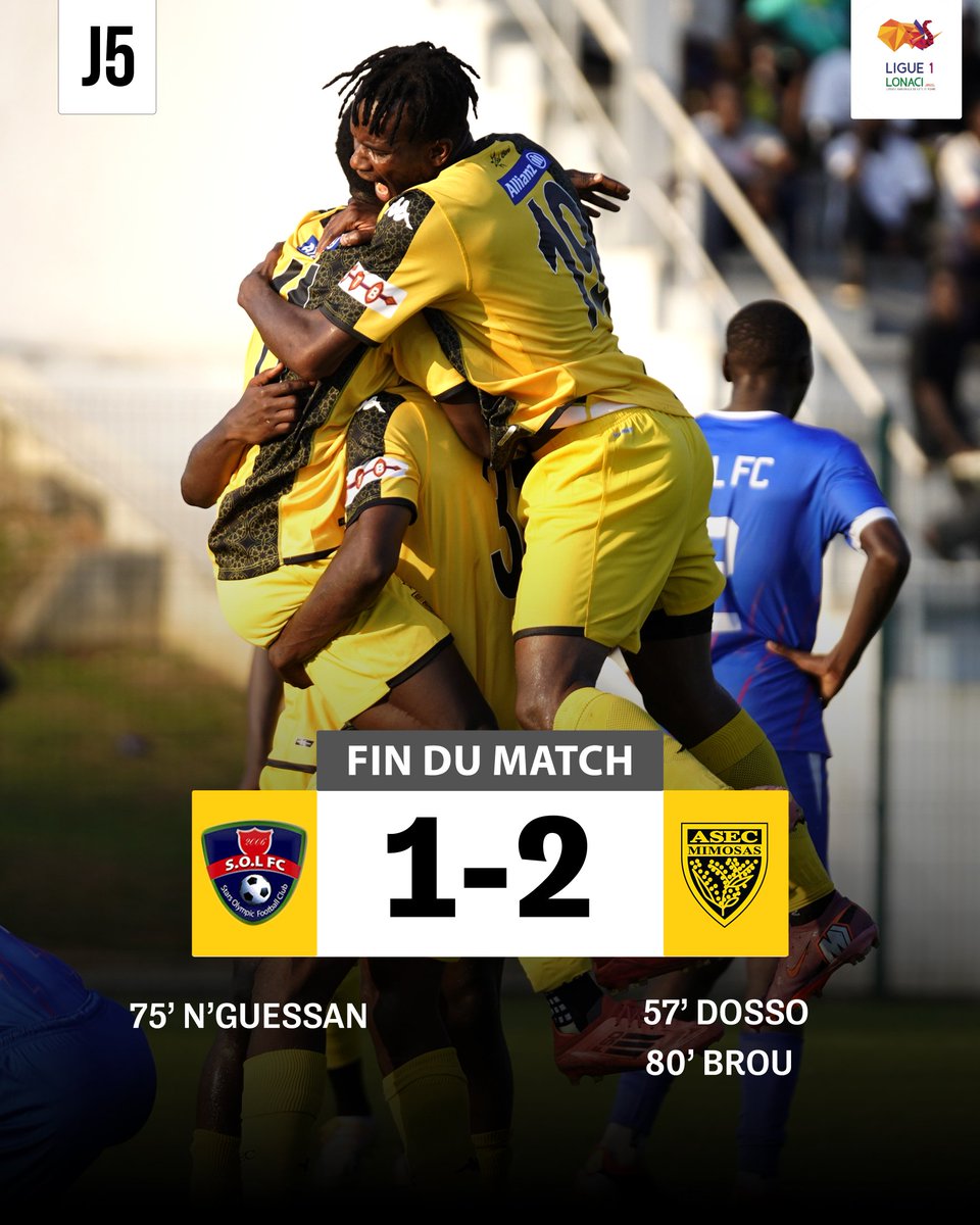 C'est terminé à Bingerville. Victoire des #Mimos qui reprennent leur marche en avant.
#ASEC