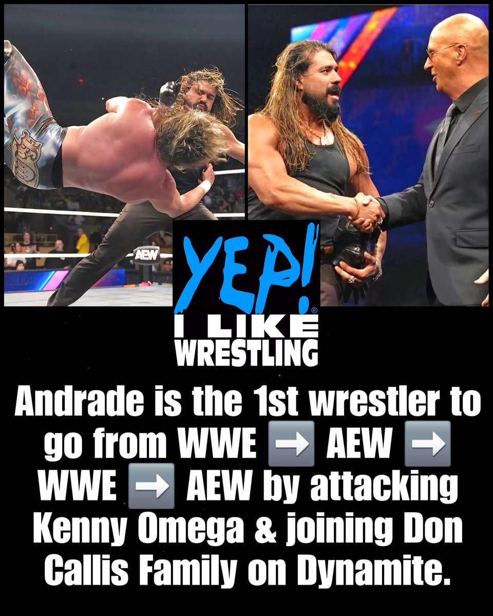 What are you thoughts on Andrade's return to AEW. He is the first wrestler to go from WWE to AEW to WWE to AEW. El Idolo returned on the 6-year anniversary episode of AEW Dynamite by attacking Kenny Omega &amp; joining the Don Callis Family. 

#AEWDynamite #AllEliteWrestling #WWE