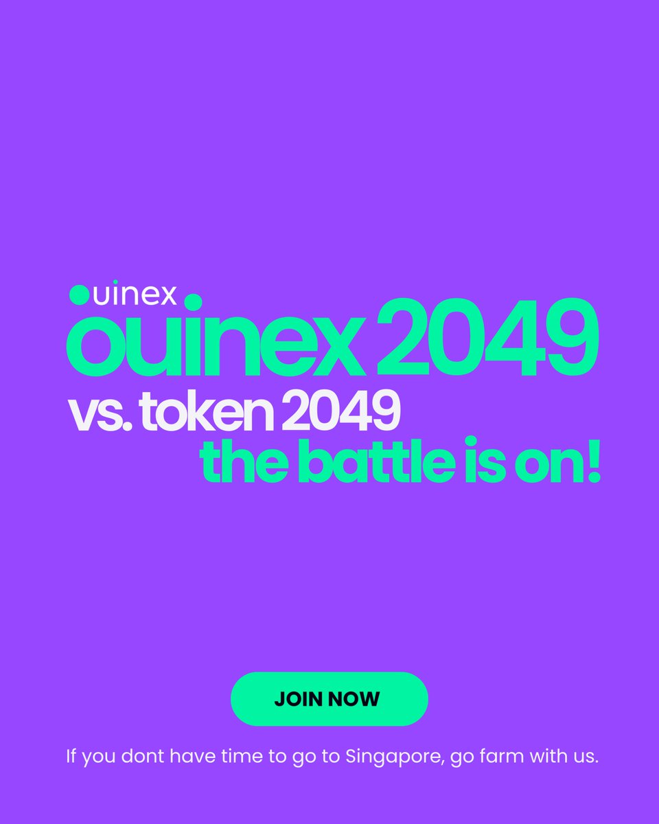 The crypto world has gathered at Token 2049 in Singapore. 

Apart from Ouinex. We're still in the office (or our living rooms, glued to our laptops).

While the "big guys" are trying to figure out how to make more cash from traders at Token 2049, we flipped the script: We