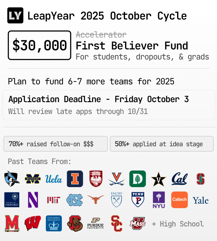 last call for October cycle. App deadline 10/3