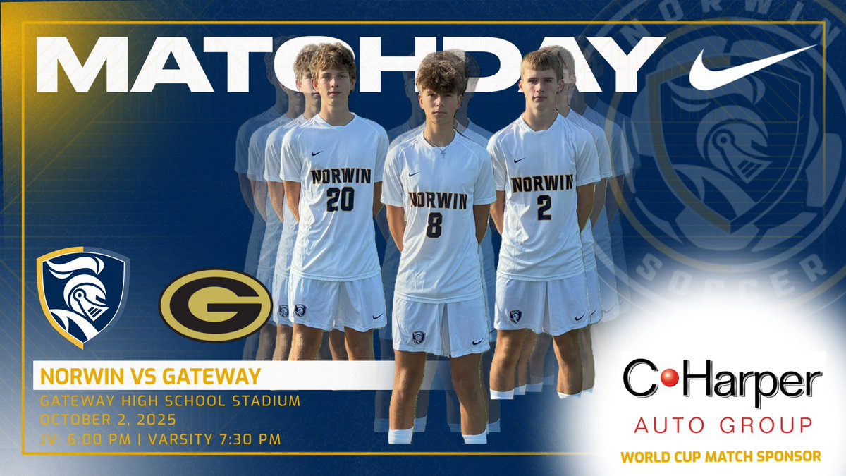 BoysNorwin's tweet photo. Catch the boys at Gateway tonight for another section matchup.

Thank you to our Matchday Sponsor, C.Harper Auto Group! https://t.co/WeepDCXZb5