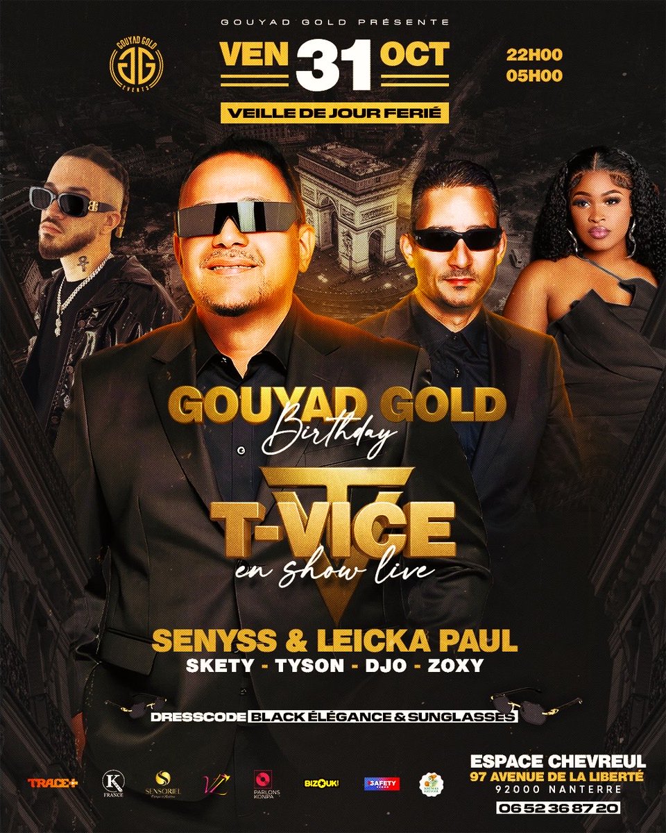 GOUYAD GOLD BIRTHDAY 🎂
Le Vend 31 Oct 2025
22h à l’aube.
<a href="/tvicenation/">VICENATION</a> <a href="/Leickapaul/">Leicka Paul 🇭🇹</a> <a href="/senyss/">senay</a>
PREVENTE SUR BIZOUK