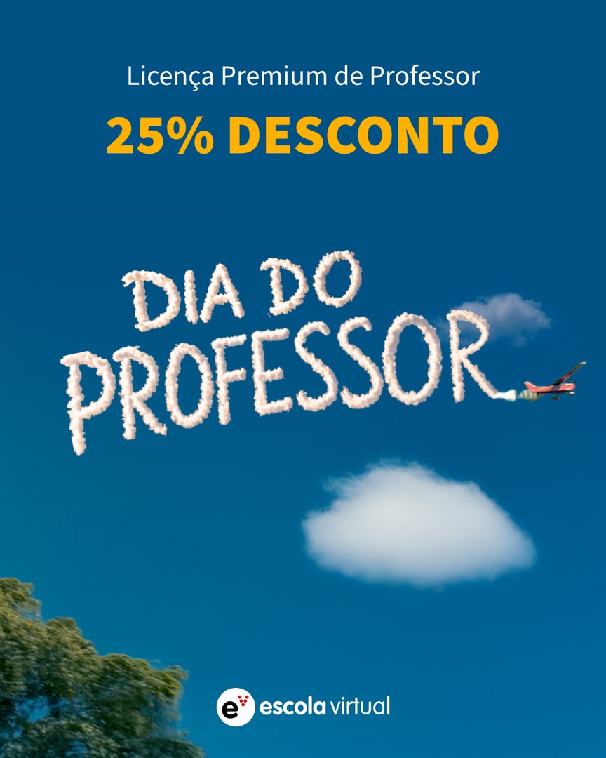 🎉 O Dia Mundial do Professor está a chegar!
A Escola Virtual antecipa a celebração com uma oferta especial: 25% de desconto na Licença Premium de Professor.
👉 Subscreva em escolavirtual.pt

#DiaMundialDoProfessor #EscolaVirtual #LicençaPremium