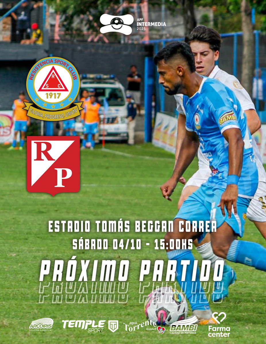 EL ÚLTIMO DESAFÍO 🤟🏻

Cerramos el campeonato de la <a href="/IntermediaAPF/">Intermedia APF</a> 🟠🟢 recibiendo la visita del <a href="/KELITO_1911/">River Plate</a> en la Chacarita 🙌🏻

#VamosResi🔺💙