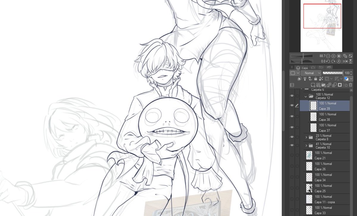 Did change some poses and getting lines done to stop changing things T_T
I´m never satisfied with the outcome of the poses but....