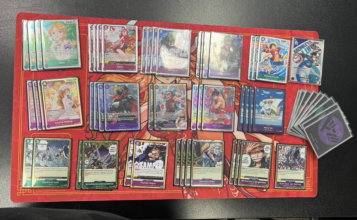wasilij_10's tweet photo. 🟢🟣 this is my current GP List
It’s not perfect, I miss sometimes a 3rd Rush and sometimes I think 4 stage is too much
#optcg #onepiece #gpluffy #prb2 https://t.co/H9tHyowodM