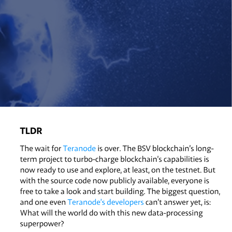 RealCoinGeek's tweet photo. Teranode has dropped, and it’s changing the game for blockchain.

Unmatched scalability, enterprise-ready performance, and proof that Bitcoin can handle real-world demand.

Read the full story: https://t.co/LH4Rfpi5o7