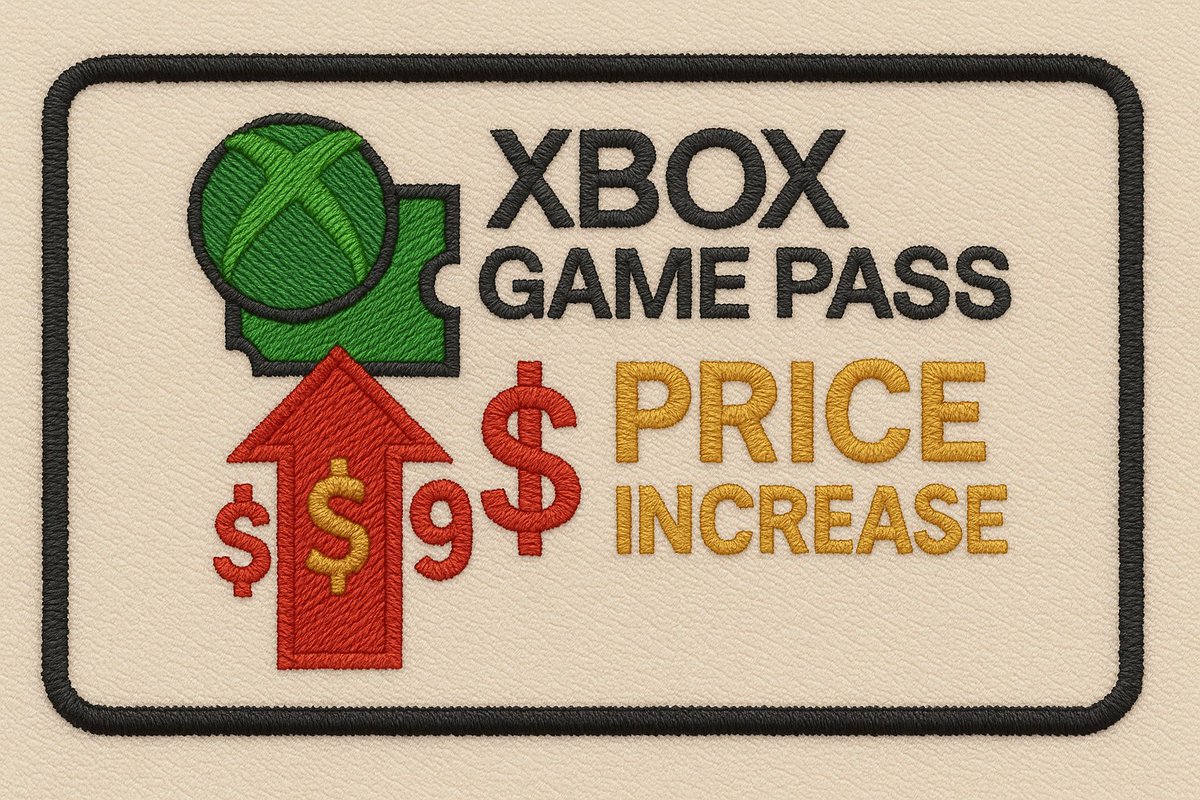 DigitEMB's tweet photo. Xbox Game Pass just got more expensive 💹🎮 — but we stitched the trend into art 🧵✨. Custom embroidery patches that reflect gaming culture. support@digitemb.com
#Xbox #GamePass #Embroidery #Digitizing #PatchArt #PriceIncrease #DigitEMB #CustomPatch #StitchDesign #TrendingNow https://t.co/EcXFgobdtz