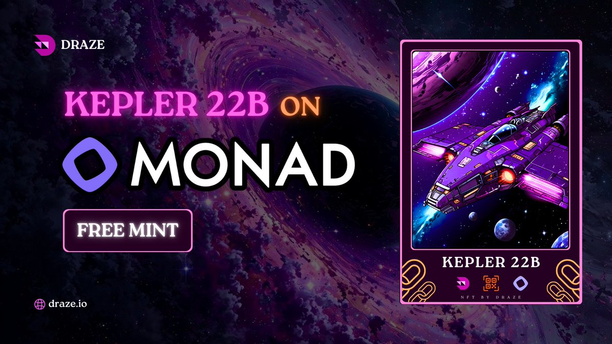 Mint NFT on Monad Testnet ✨

🔗Free Mint: draze.io/kepler

👉RT+Tag 3 Friends &amp; Win 1000 Mon