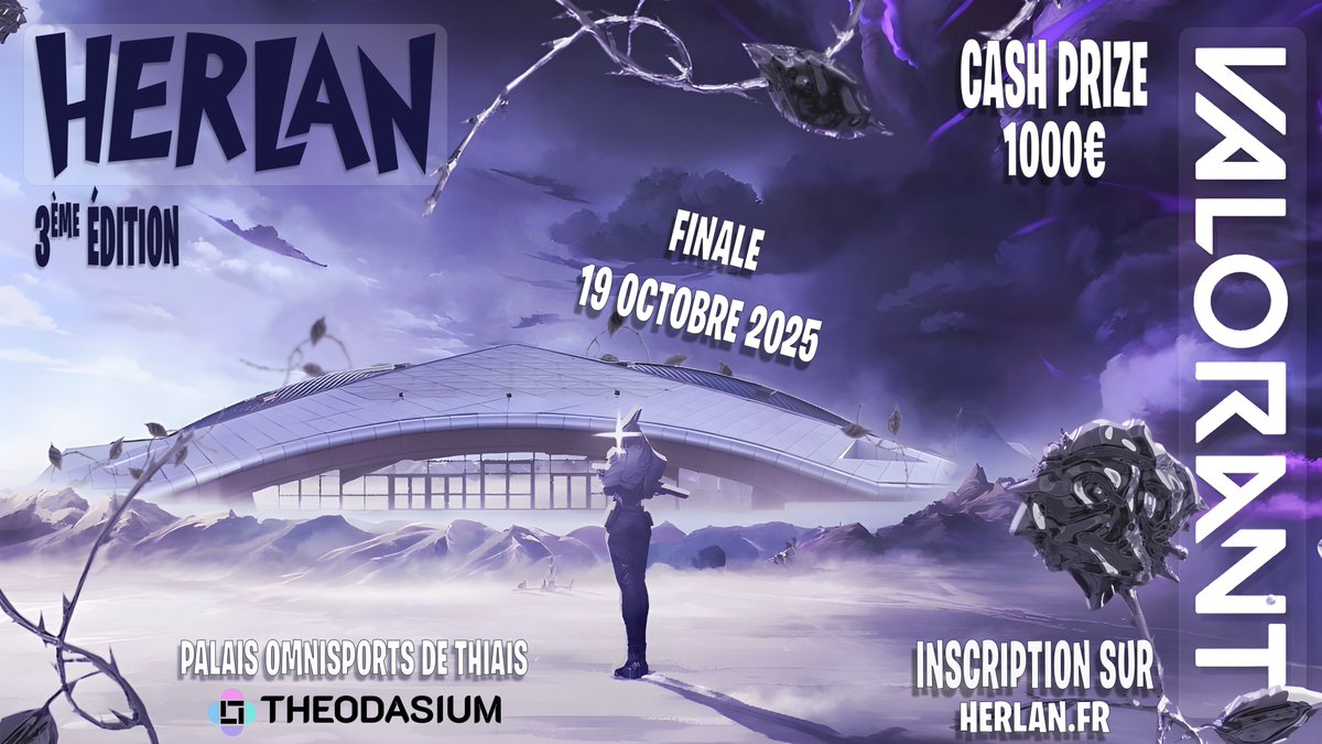 🎉 Herlan est de retour pour une 3ᵉ édition !

Un tournoi Valorant 100% féminin 🔫

👥 Forme ton équipe et tente de décrocher la victoire !
🏆 À la clé : cash prize et récompenses pour les gagnantes !

📅 Inscriptions du 2 au 7 octobre 2025
👉 herlan.fr