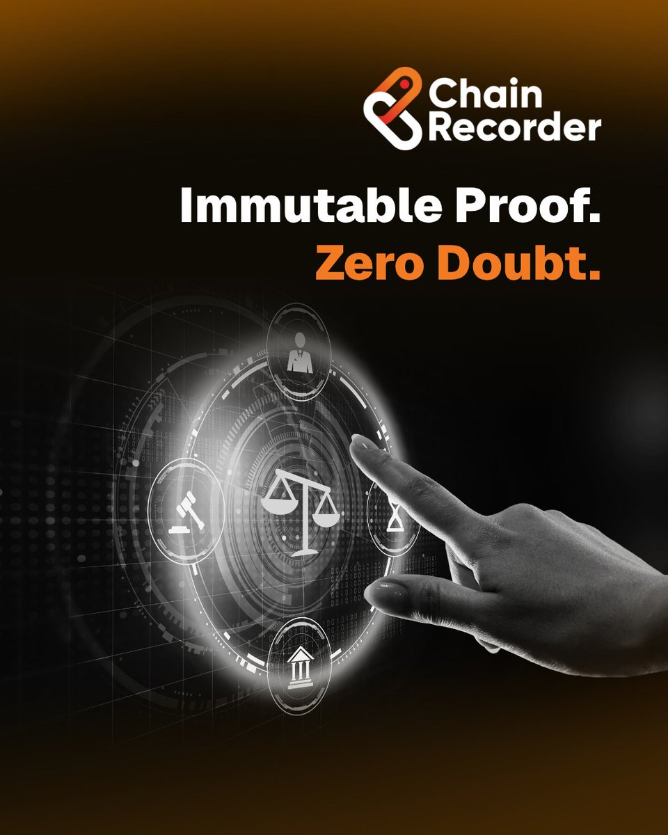 chainrecorder's tweet photo. Backdated contracts? Disputed signatures? Lost authorship?
Not anymore. With ChainRecorder, your documents are secured on the Bitcoin blockchain—forever.

✅ FREE first chain
✅ 50% OFF for life with LIFE50

Get started today → https://t.co/eQWo0KkrSm

#BlockchainProof #IPProtection #LegalTech #Creators #BitcoinTimestamp #ChainRecorder