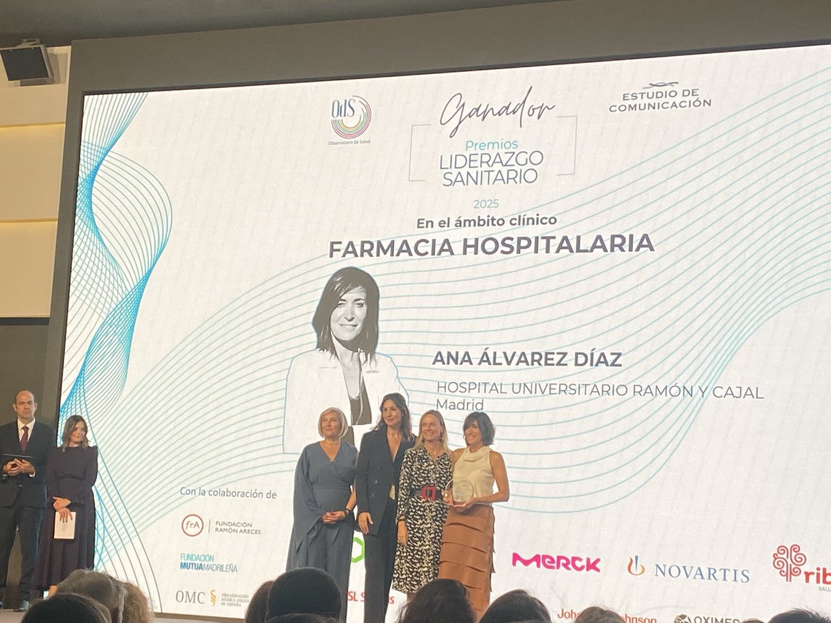 <a href="/ana_alvarezd/">Ana Alvarez Diaz</a> premio merecidísimo al liderazgo en Farmacia Hospitalaria #liderazgosanitario 2025 <a href="/farhrc/">S. Farmacia Ramón y Cajal</a> Enhorabuena Ana!!