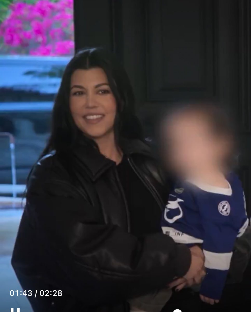 TayVictoria8's tweet photo. Is that Kourtney &amp; Travis’ kid repping a TAMPA BAY LIGHTNING jersey? https://t.co/J3ZL2y7wp8