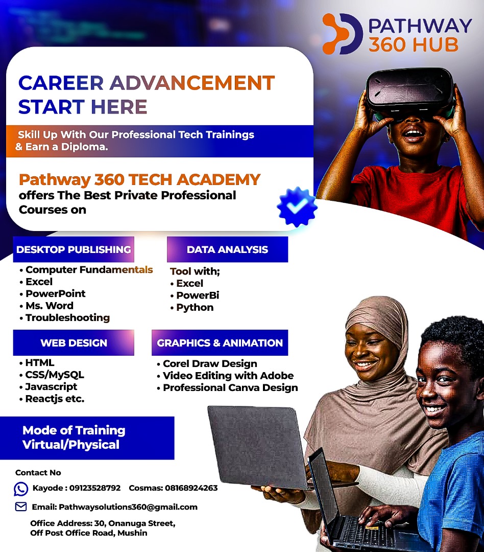 pathway44488's tweet photo. Are you a PARENT seeking to boost your Child's career prospects or a BEGINNER wanting to dive into the world of tech💻?

We've got you covered!
Our courses are designed to help you develop in-demand skills in programming, data analysis &amp; computer fundamentals
#BBNaijaS10 
#faith https://t.co/GXbyFbxElp