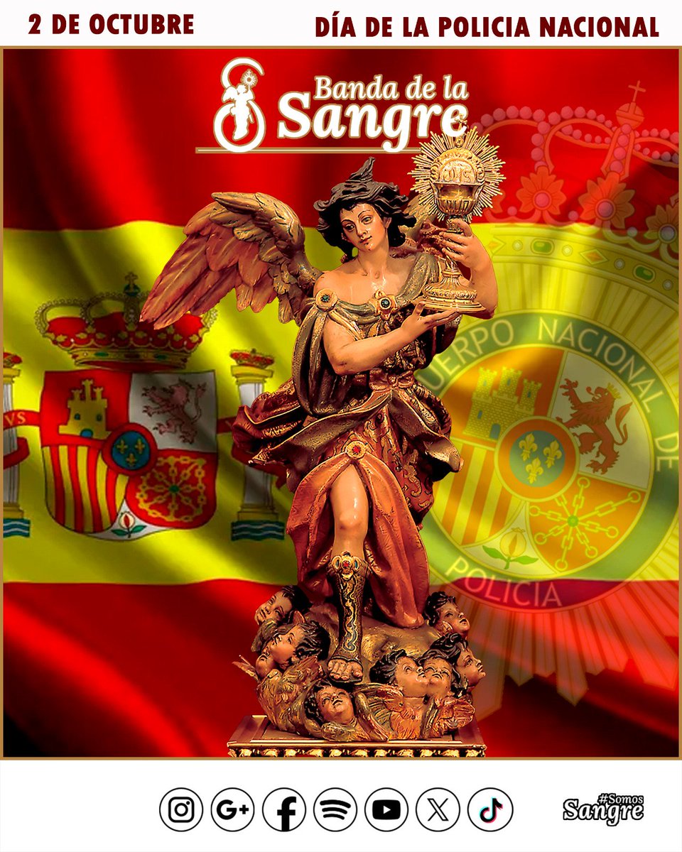 🔴 “Grande es la dignidad de las almas cuando cada una de ellas, desde el momento de nacer, tiene un ángel destinado para su custodia”.

Felicitamos a la <a href="/policia/">Policía Nacional</a>  en el día de su Patrón, los Santos Ángeles Custodios. 👮‍♀️👮‍♂️

#SomosSangre  #DíadelaPolicia