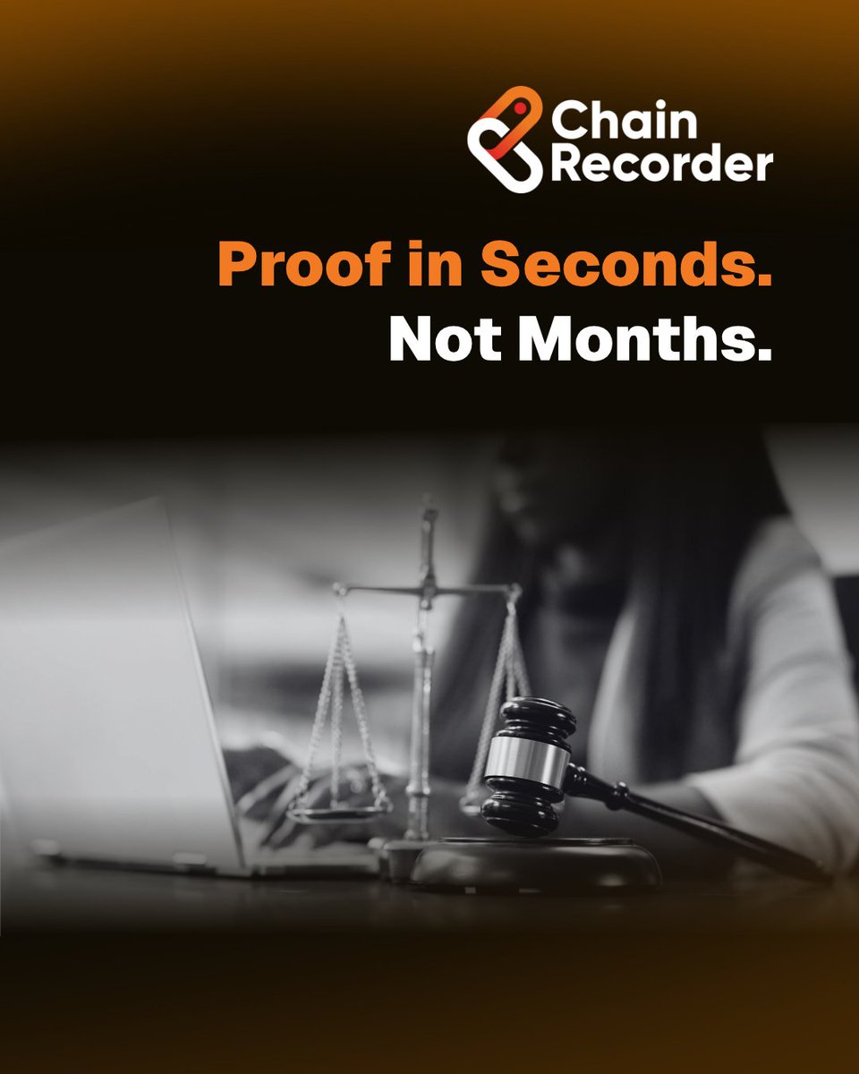 chainrecorder's tweet photo. Don’t wait for legal battles to settle proof.
ChainRecorder uses the Bitcoin blockchain + Lightning Network to secure your files instantly.

⚡ Free first chain
💸 LIFE50 = 50% OFF all plans

👉 Upload now → https://t.co/eQWo0KkrSm

#BlockchainProof #IPProtection #LegalTech #Creators #BitcoinTimestamp #ChainRecorder