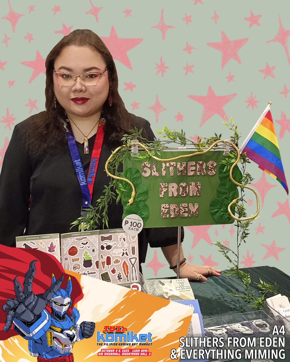 serpentfromeden's tweet photo. Hey! Long time no see. 😅

𝑺𝒍𝒊𝒕𝒉𝒆𝒓𝒔 𝒇𝒓𝒐𝒎 𝑬𝒅𝒆𝒏 returns to @komiketph!

Join us this weekend on Oct. 4-5 from 11 a.m. to 8 p.m. at SM Megamall, Megatrade Hall 2

I will be at 𝗧𝗮𝗯𝗹𝗲 𝗔𝟰 with Everything Miming.😺

Ssssee you there! 🐍🍎
#Komiket2025 https://t.co/DGcRUx86JF