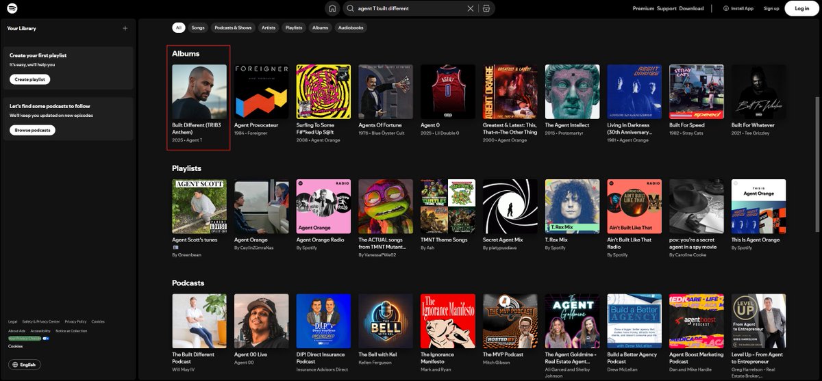 Stealth drop! <a href="/agentic_t/">T</a>'s "Built Different" is now available on <a href="/Spotify/">Spotify</a> 🎧

open.spotify.com/album/65XElIZ4…