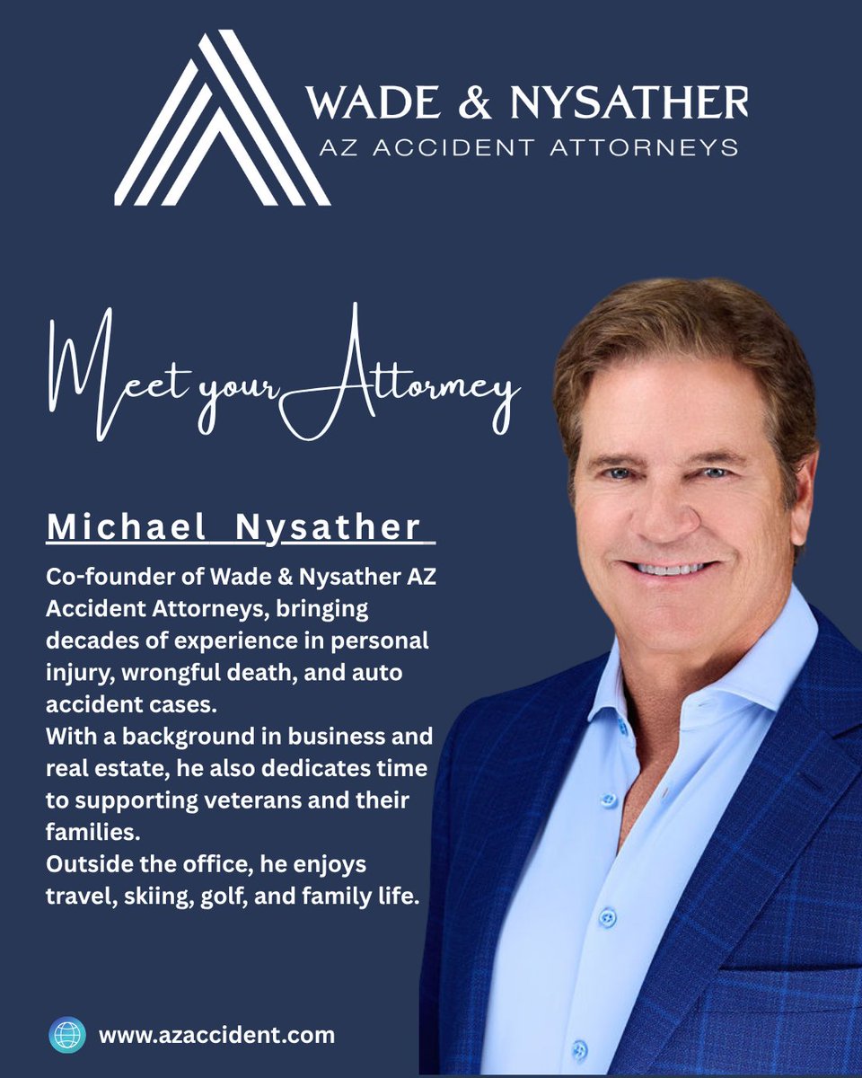 ✨ Meet Attorney Michael Nysather ✨At Wade &amp; Nysather, we believe every client deserves not only strong legal representation but also a compassionate advocate by their side. When you work with Michael, you’re not just getting an attorney, you’re getting a trusted partner.