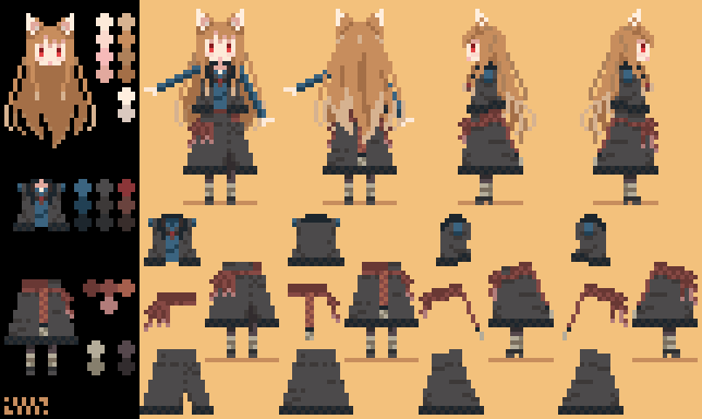 YM_or_WM's tweet photo. 赫萝-Holo 
#pixelart #ドット絵 https://t.co/UBgDRL1ntv