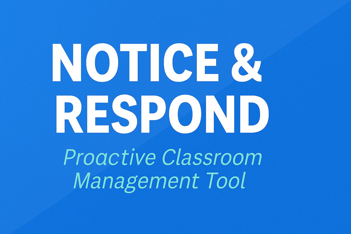 hackmylearning's tweet image. The Notice & Respond Method is a one-page tool that helps you eliminate student meltdowns and all disruptions in your space. Get it NOW with one click. No email required, and it's absolutely free! buff.ly/keZbL7R