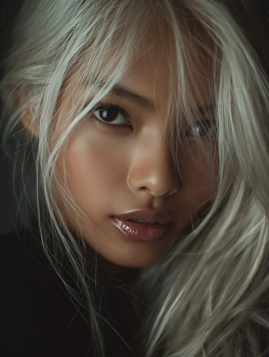 Ariahman__'s tweet photo. Asssshh!!

Prompt :
Southeast Asian woman descent rich brown complexion glossy lips mysterious look ash blonde mysterious aura

@midjourney