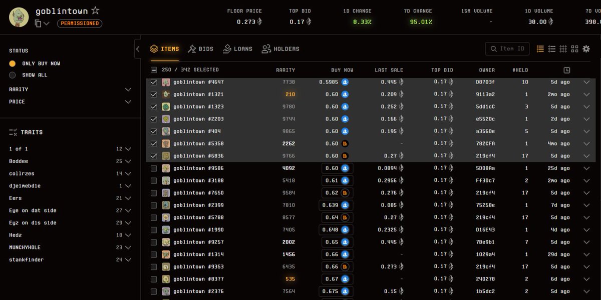 So far $TOADSTR has scooped 170+ NFTs
1 Toadz NFT = 3 Goblintown NFTs

Do the math yourself.

That’s why $GOBSTR is about to send the Goblintown collection straight to the moon🚀