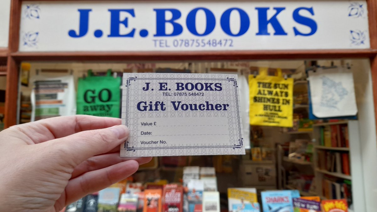 Gift Vouchers with J. E. Books are available to buy all year round. You can use them on new &amp; 2nd hand books &amp; lit gifts in store. They can also be used to order in new books. You can buy in any amount for a loved or well liked one for up to &amp; incl £2 million. DM with queries x