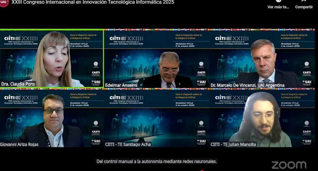 Felicitaciones Julián y Santiago por la mención en el certamen de trabajos estudiantiles #CIITITE del #CIITI 2025 #robotica <a href="/Ciiti/">CIITI 2025</a>