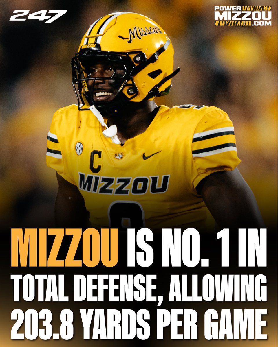 PowerMizzoucom's tweet photo. Through five games, #Mizzou has the No. 1 ranked defense, allowing just 203.8 yards per game ๐ณ
The next closest team is Indiana, allowing 221.4 yards per game.
Read all the stats from the Tigersโ first five games at the link below โฌ๏ธ
https://t.co/z9RaNEBxkX https://t.co/3sRIXWSpq2