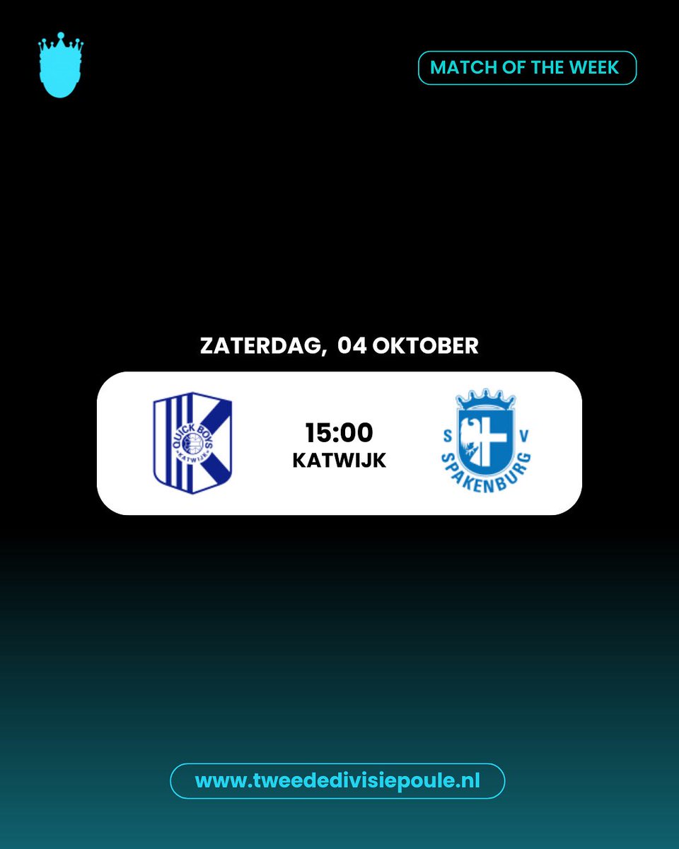 Match of the week: Quick Boys VS Spakenburg 💙🤍

Een klassieker in het amateurvoetbal! Quick Boys en Spakenburg speelden al 30 keer tegen elkaar. QB won 13 keer, Spakenburg 12 keer en vijfmaal werd het gelijkspel. 

Welke uitslag voorspel jij? 

#tweededivisiepoule
