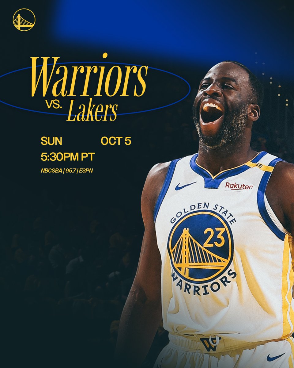 DUBS BASKETBALL IS BACK 🗣️

🏀 GSW vs LAL
🕠 5:30 pm PT
📺 <a href="/NBCSAuthentic/">NBC Sports Bay Area & CA</a> &amp; @ESPN
📻 <a href="/957thegame/">95.7 The Game</a>
📲 warriors.com/app
🎟️ warriors.com/tickets 

#DubNation