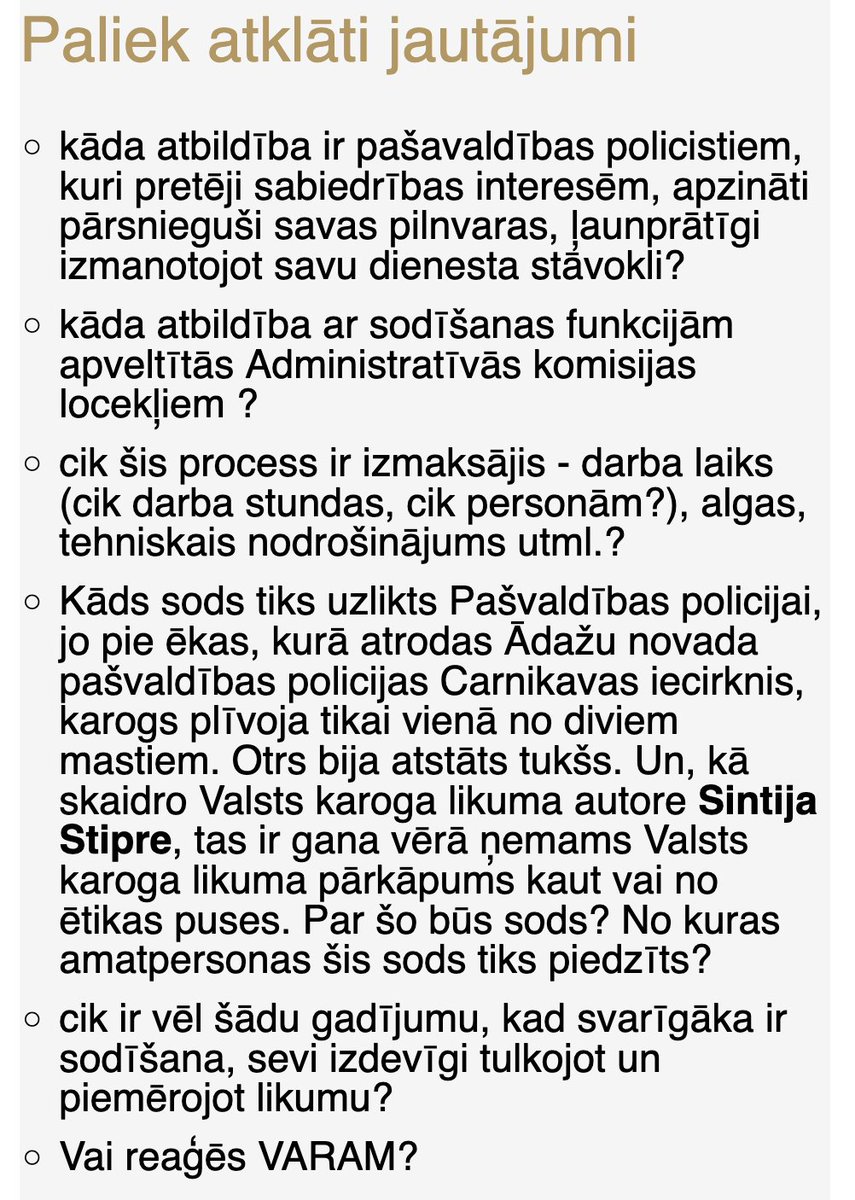 Ādažu pašvaldības policijā reāli "krāni" - nevis atzina savu kļūdu un izbeidza karogu lietu ar R. Garenčika pilnībā reabilitējošu motivāciju, bet to izbeidza par saviem procesuāliem pārkāpumiem - R.G. neesot dota iespēja taisnoties un izlūgties piedošanu.
timenote.info/lv/events/Carn…