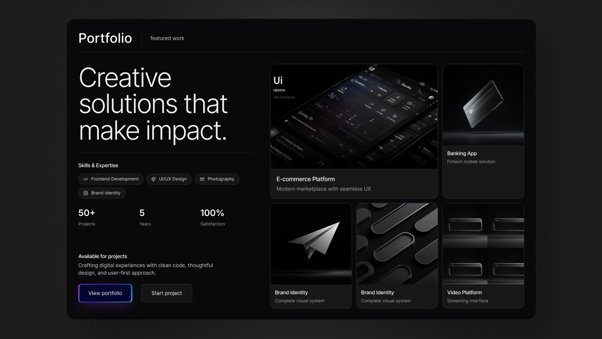 titepommee's tweet image. I created this landing page design with AI for a creative agency.

The style is dark, modern, and minimal, with bold typography and clean layouts.

I really enjoyed experimenting with the structure and flow to keep it professional but still creative.