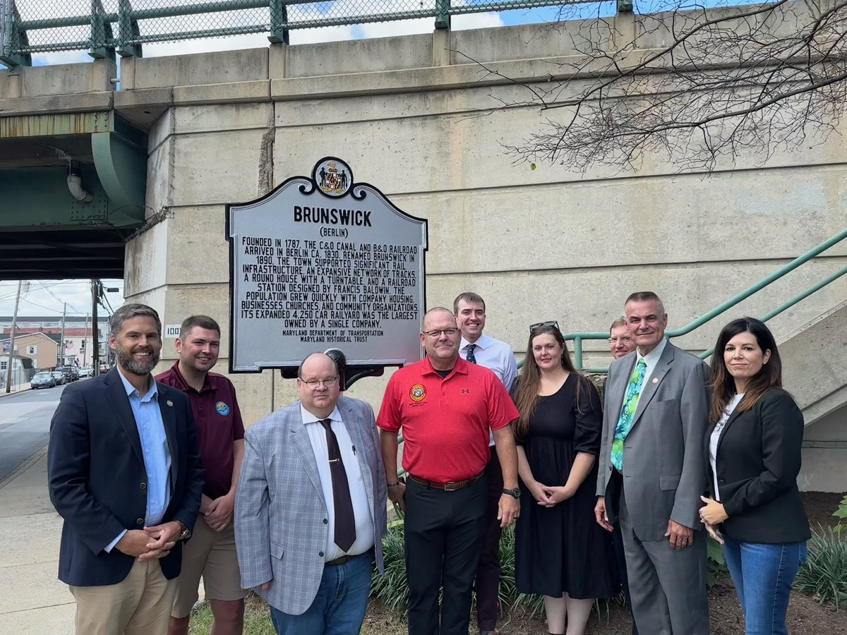 Honored to be in Brunswick for the unveiling of a plaque commemorating the importance of Brunswick and transportation in this area and our county. Please take the time to come and visit Brunswick and see the new sign which is right by the old bank and by the bridge. ￼￼