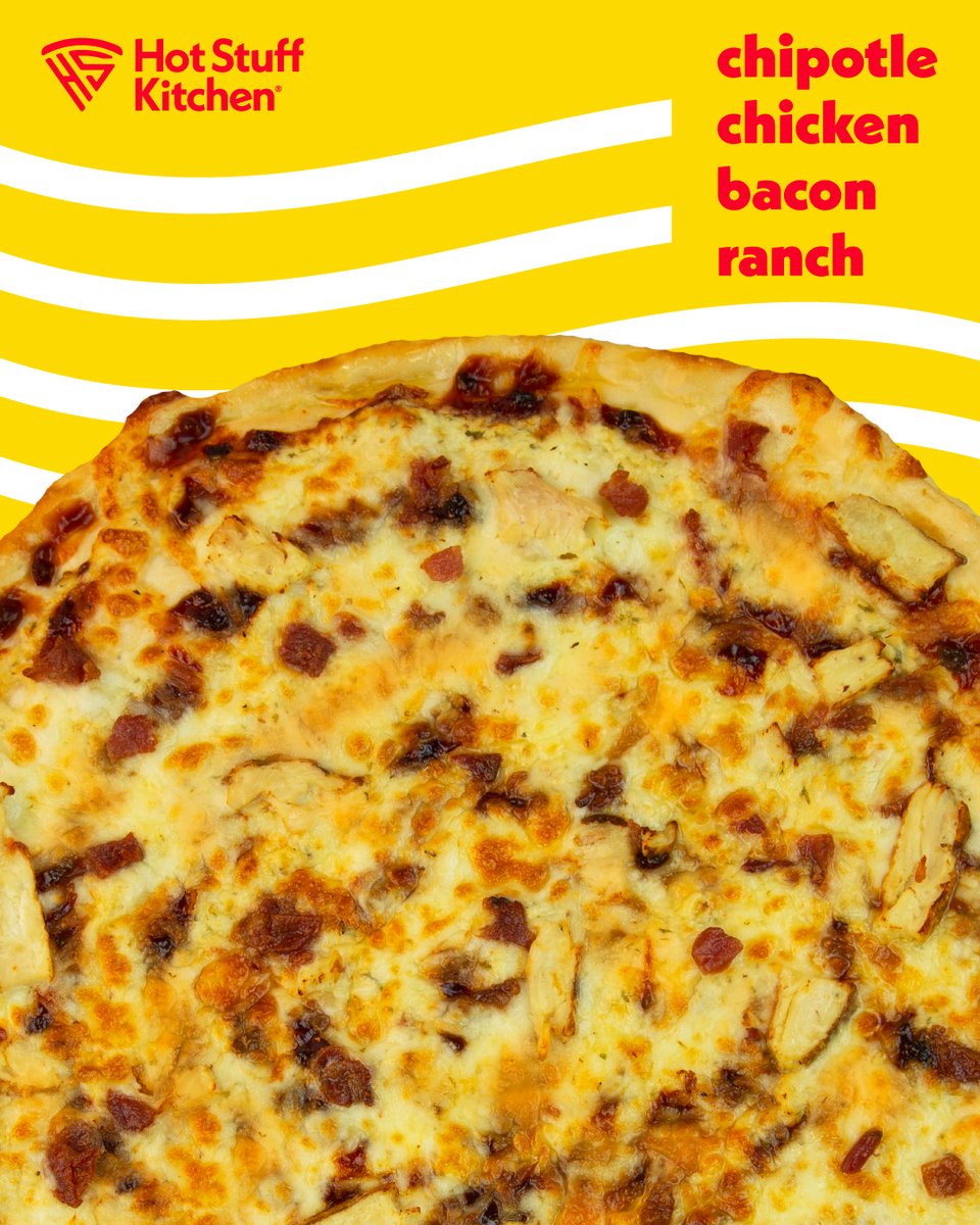 In honor of National Pizza Month, we're digging into the HSK roster to put a spotlight on some of our fan favorites. 

Our Chipotle Chicken Bacon Ranch pizza is loaded with tender grilled chicken, crispy bacon, gooey cheese, and of course with creamy chipotle and ranch!🍕