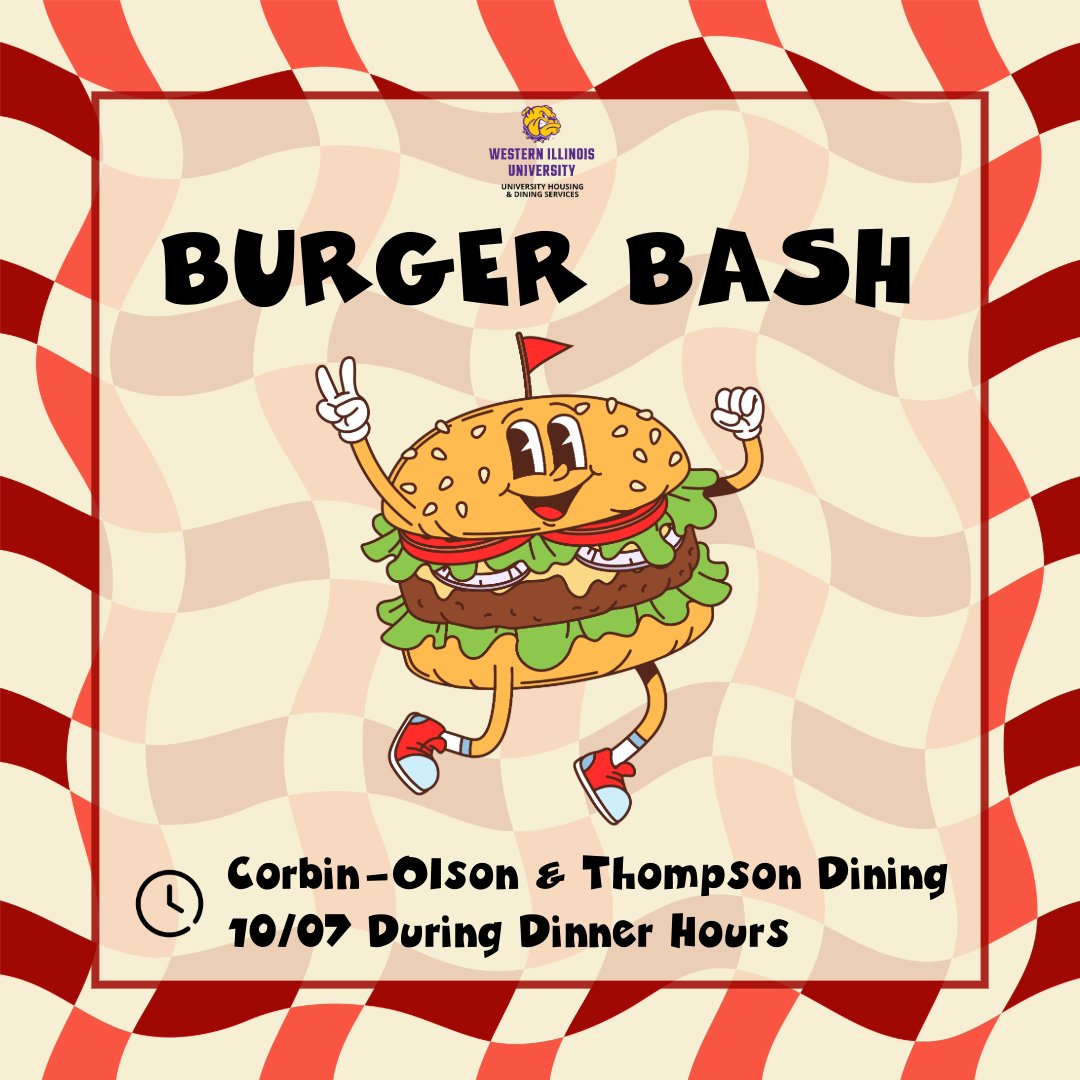 It's that time of year again! Join Corbin-Olson and Thompson Dining Centers next week for our BURGER BASH 🍔 This semester we will be hosting a Burger Recipe Competition where YOUR burger could be featured at our next Burger Bash and you could win a prize! #wiudining