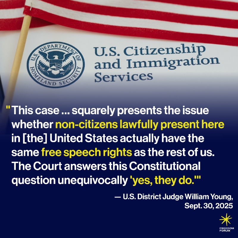 1stForAll's tweet photo. This week's ruling was clear: First Amendment protections are not limited to American citizens.
 
Still, questions about the specifics of non-citizens' First Amendment rights remain.
 
Here's what you need to know.