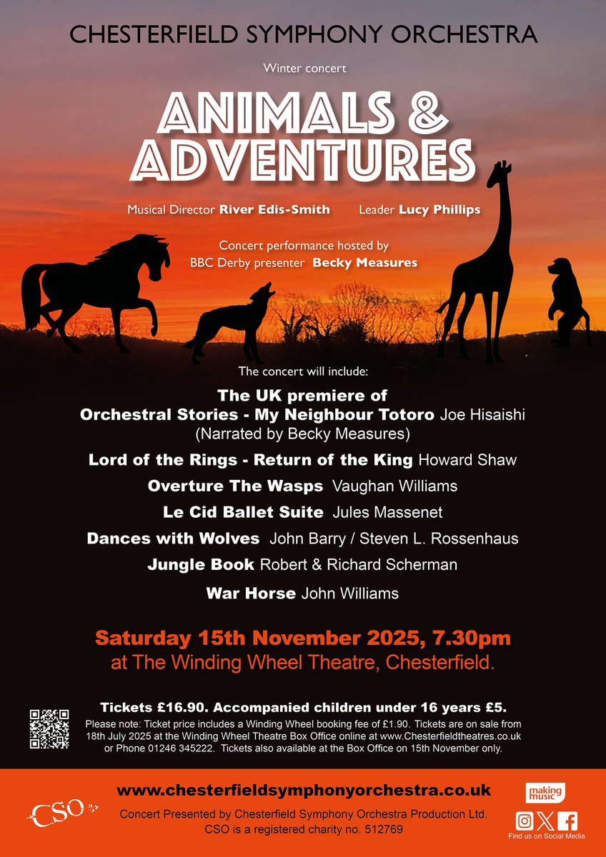 Next concert @ The Winding Wheel <a href="/Cfieldtheatres/">ChesterfieldTheatres</a> featuring UK Premier of My Neighbour Totoro
#chesterfield #ukpremiere #livemusic #derbyshire #orchestra #totoro #hisaishi