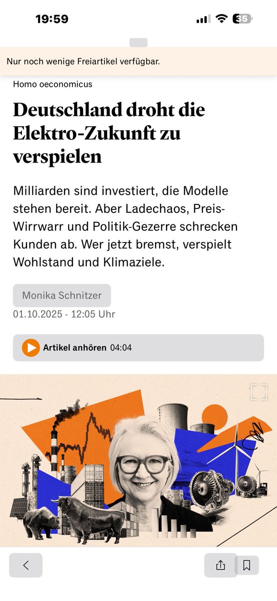 Deutschland droht die Elektro-Zukunft zu verspielen
Milliarden sind investiert, die Modelle stehen bereit. Aber Ladechaos, Preis-Wirrwarr und Politik-Gezerre schrecken Kunden ab. Wer jetzt bremst, verspielt Wohlstand und Klimaziele.