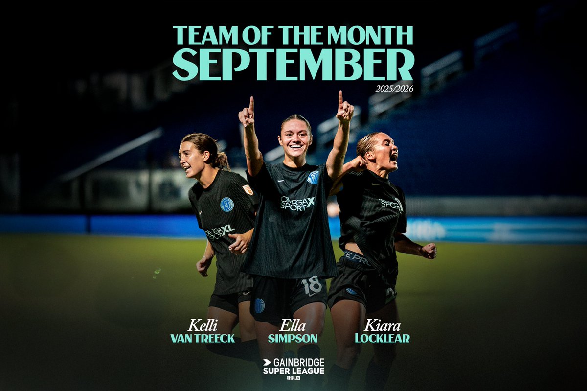 Triple Threat. 🎯

Kiara Locklear, Ella Simpson &amp; Kelli Van Treeck have been named to the <a href="/GainbridgeSL/">Gainbridge Super League</a> Team of the Month for September. 🔥

📰READ MORE: ftlutd.com/news/2025/10/0…