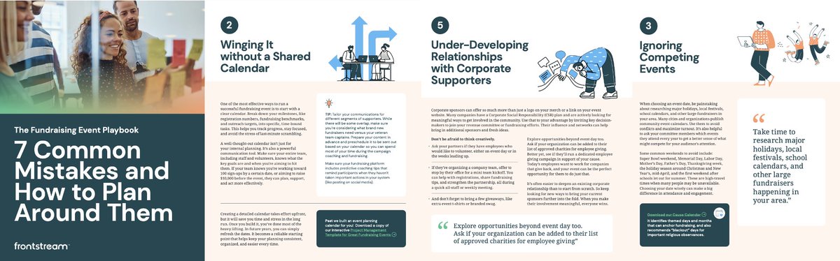 FrontStream's tweet image. Planning a #fundraising event takes heart, strategy, and serious attention to detail. We’re sharing 7️⃣ event planning lessons from our fundraising experts.
Get the guide 👉 hubs.la/Q03LnbwG0