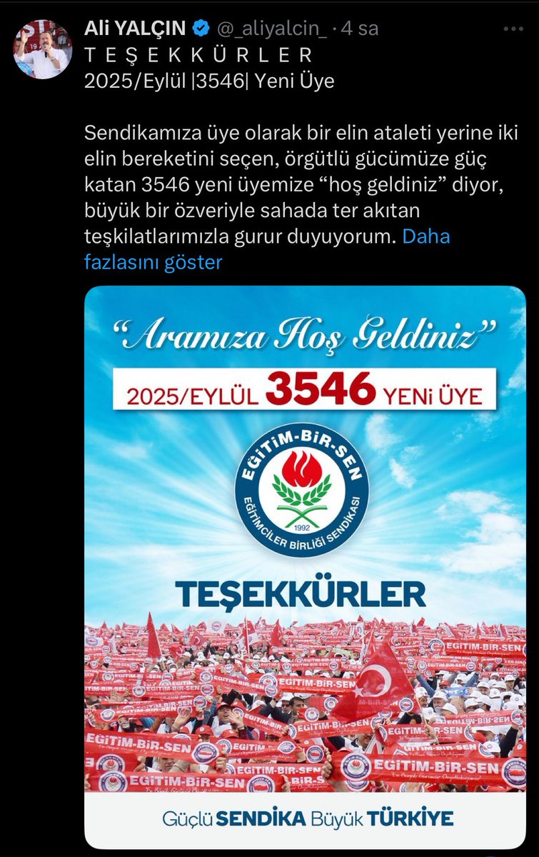 Sarı sendikalardan istifalar beklenirken üye sayılarının artması çok ilginç. 
Acaba görüşmelerde memurlar için elle tutulur kazanımlar elde edildi de ben mi kaçırdım 🤔 
Bu arada #akademikzam ne zaman gelecek?