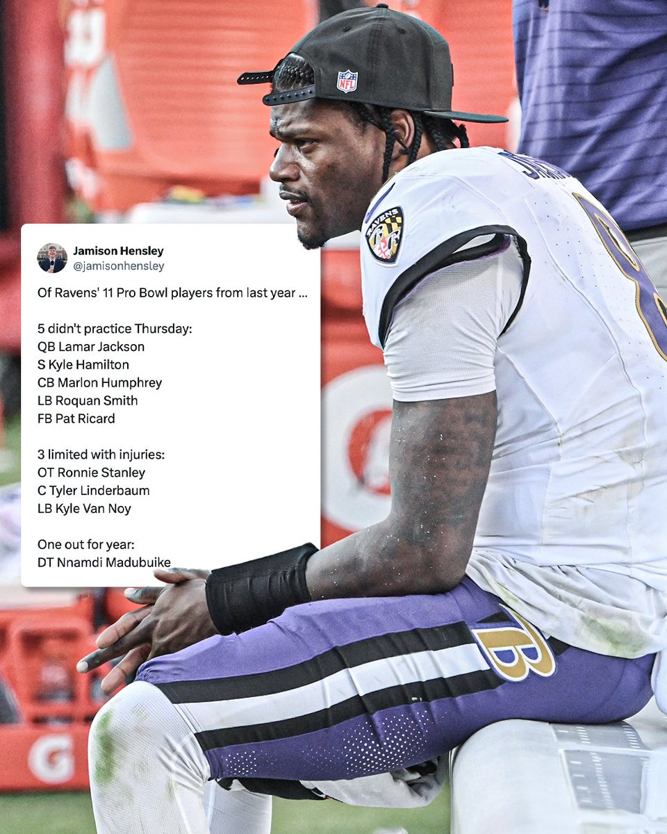 ESPNNFL's tweet photo. The Ravens are in a rough stretch right now 😬 

(h/t @jamisonhensley) https://t.co/sHXKhCRDMl