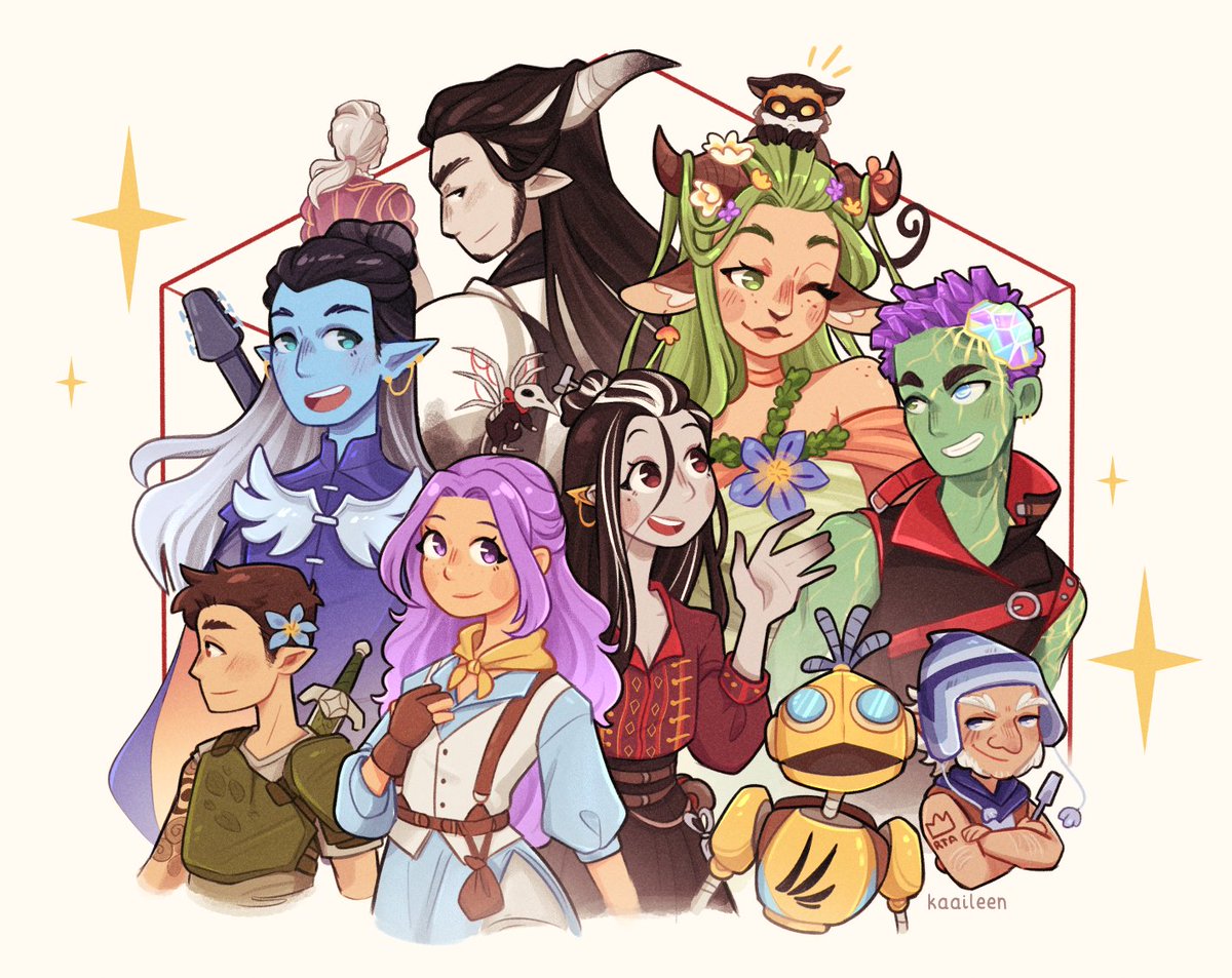 KaaiLeen_'s tweet photo. HAPPY CRITICAL ROLE C4 EVEEEEEEEE!!!

I'm so excited to finally live another campaign AAAA Bells Hells were my first and I'm so excited to meet all the new characters and draw them 😭✨

Here's some art I made this year! #criticalrolefanart https://t.co/U8BTHOD3LP