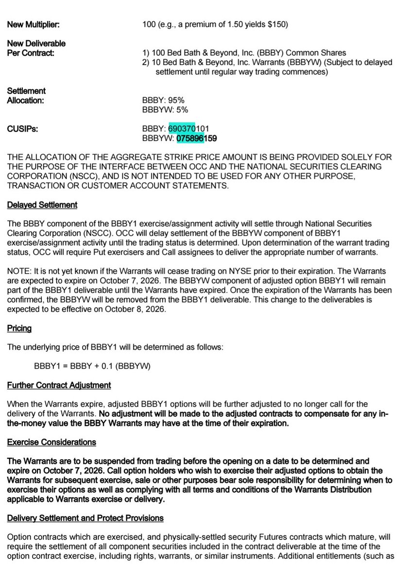 BobbyCat42's tweet image. Holy shit 👀 $BBBYW has the same issuer identifier in the CUSIP as the legacy company 😳🚨