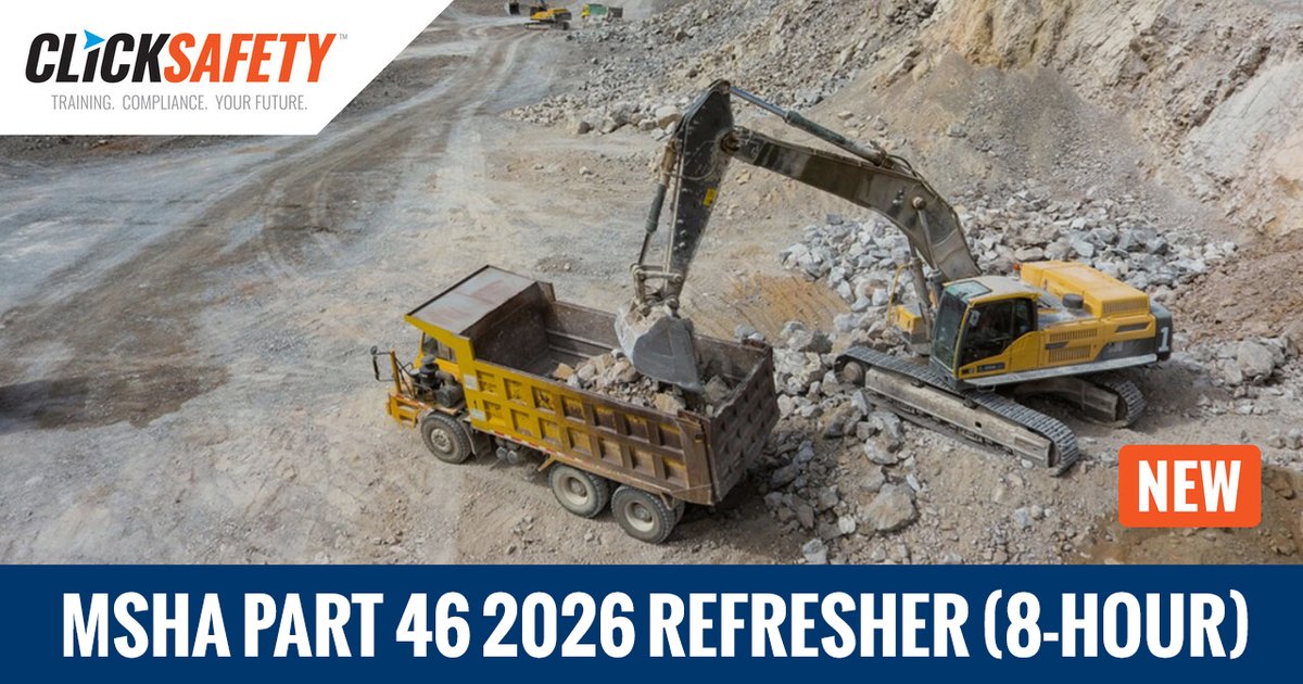 NEW #MSHA 8-Hour Refresher Course for 2026! Stay up to date with the latest in mining regulations and ensure your team stays compliant with our latest MSHA refresher course. bit.ly/4pIrpqe