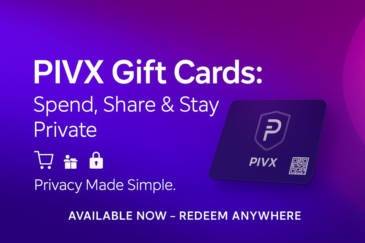 FLEXYVIBEZ__FX's tweet photo. 🛒 Simple to use. 🎉 Fun to gift. 🔐 Private when you need it.
#PIVX codes are easy to share, and once unwrapped, your #PIVX can be transferred to a Shield Address for true privacy.

#PIVX #CryptoMadeEasy #GiftCrypto #ShieldYourPrivacy https://t.co/i7wI7njVoH