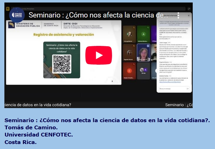 olvidais's tweet image. #Seminario : ¿Cómo nos #afecta la #ciencia de #datos en la #vida #cotidiana?. #Tomás de #Camino. #Universidad #CENFOTEC. #Costa #Rica. arsnovadelperu.blogspot.com/2025/10/semina…